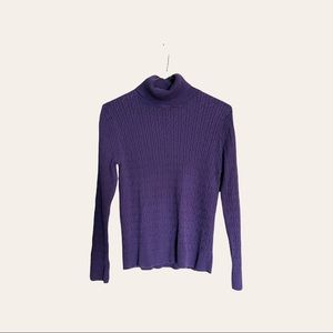 Talbots knit turtleneck, purple size M.